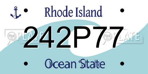 242P77 Rhode Island License Plate