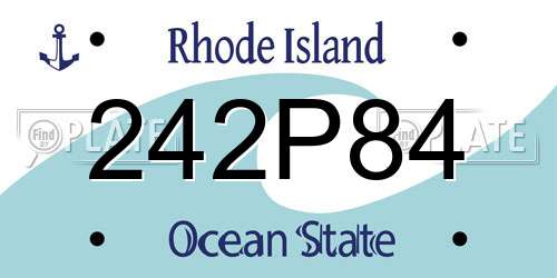 242P84 Rhode Island License Plate