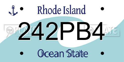 242PB4 Rhode Island License Plate