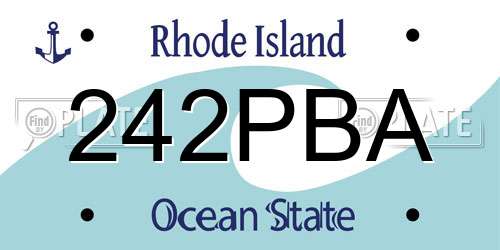 242PBA Rhode Island License Plate