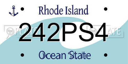 242PS4 Rhode Island License Plate