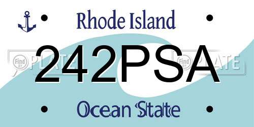 242PSA Rhode Island License Plate