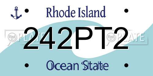 242PT2 Rhode Island License Plate