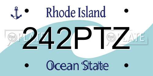 242PTZ Rhode Island License Plate