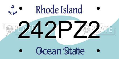 242PZ2 Rhode Island License Plate