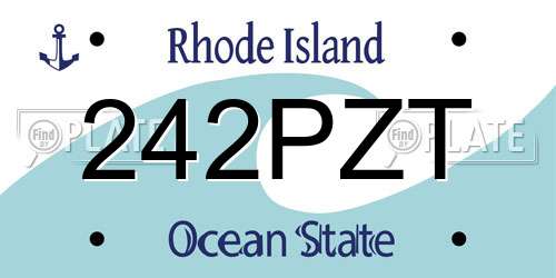242PZT Rhode Island License Plate