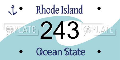 243 Rhode Island License Plate