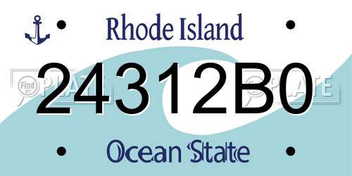 24312B0 Rhode Island License Plate