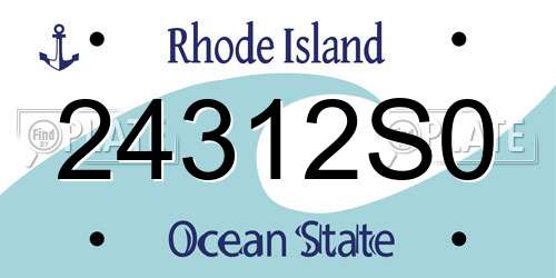 24312S0 Rhode Island License Plate