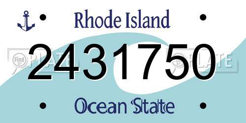 2431750 Rhode Island License Plate