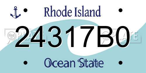 24317B0 Rhode Island License Plate