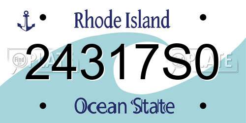 24317S0 Rhode Island License Plate