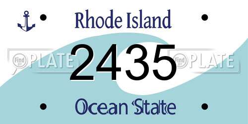 2435 Rhode Island License Plate