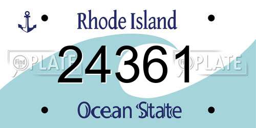 24361 Rhode Island License Plate