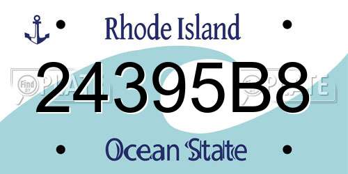 24395B8 Rhode Island License Plate
