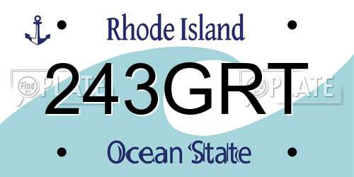 243GRT Rhode Island License Plate