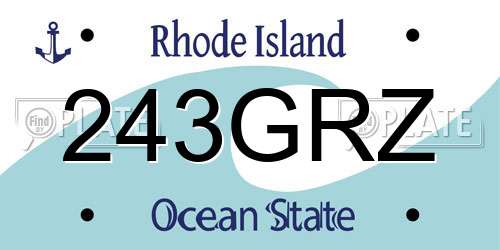 243GRZ Rhode Island License Plate