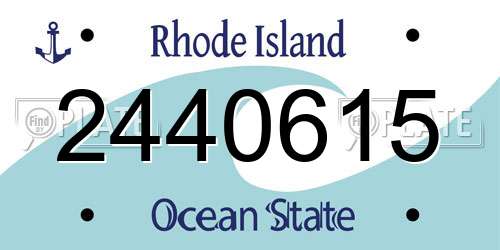 2440615 Rhode Island License Plate