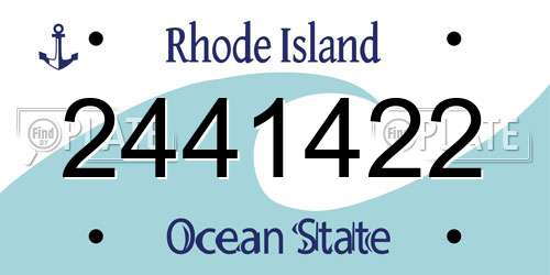2441422 Rhode Island License Plate