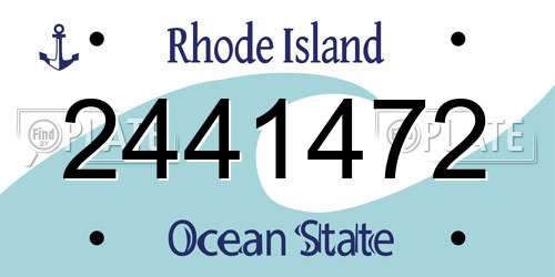 2441472 Rhode Island License Plate