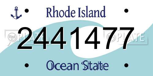 2441477 Rhode Island License Plate