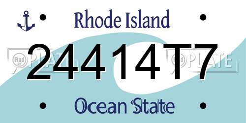 24414T7 Rhode Island License Plate