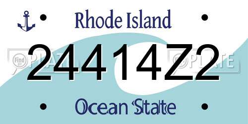 24414Z2 Rhode Island License Plate