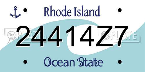 24414Z7 Rhode Island License Plate