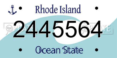 2445564 Rhode Island License Plate