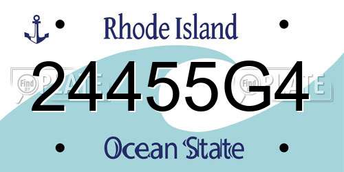 24455G4 Rhode Island License Plate
