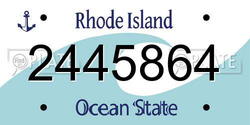 2445864 Rhode Island License Plate