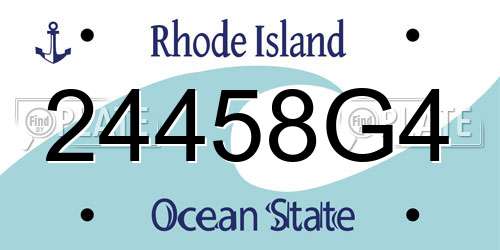 24458G4 Rhode Island License Plate
