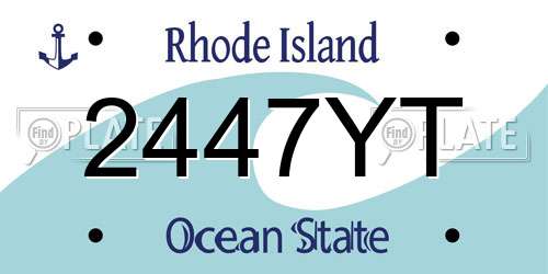 2447YT Rhode Island License Plate