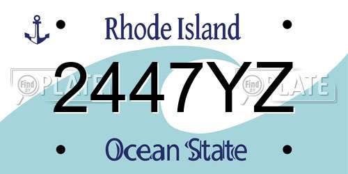 2447YZ Rhode Island License Plate