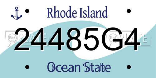 24485G4 Rhode Island License Plate