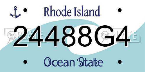 24488G4 Rhode Island License Plate