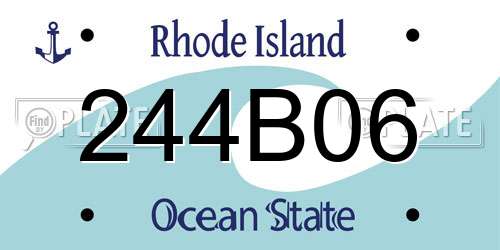 244B06 Rhode Island License Plate