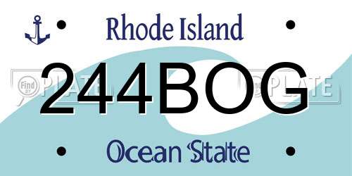 244BOG Rhode Island License Plate