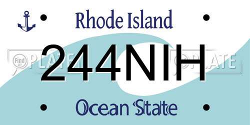 244NIH Rhode Island License Plate
