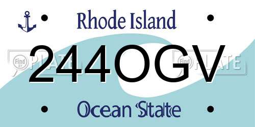 244OGV Rhode Island License Plate