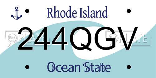 244QGV Rhode Island License Plate