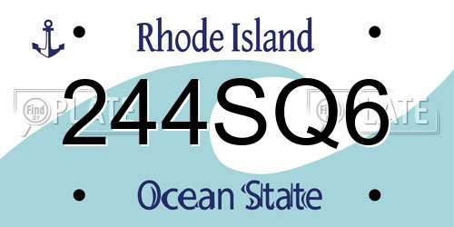 244SQ6 Rhode Island License Plate