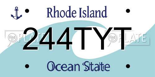 244TYT Rhode Island License Plate