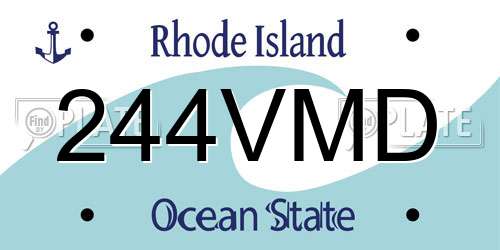 244VMD Rhode Island License Plate