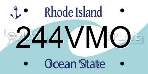 244VMO Rhode Island License Plate