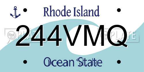 244VMQ Rhode Island License Plate