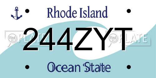 244ZYT Rhode Island License Plate