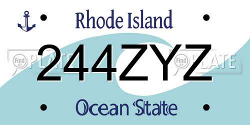244ZYZ Rhode Island License Plate