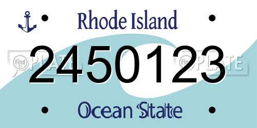 2450123 Rhode Island License Plate