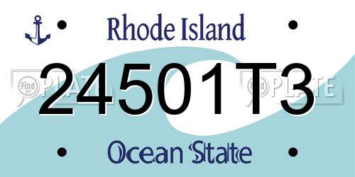 24501T3 Rhode Island License Plate